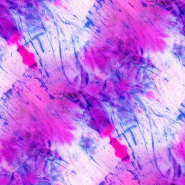 Beyaz ipek üzerinde kusursuz kravat boyası deseni. El boyası kumaşlar - nodüler batik. Shibori boyaması.. 