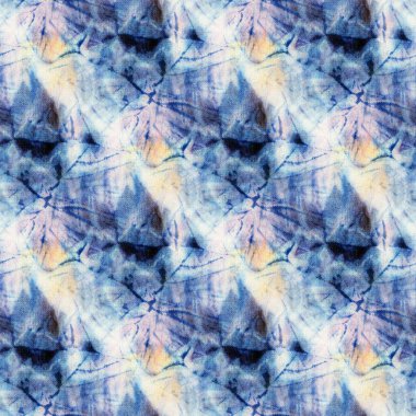 Beyaz ipek üzerinde kusursuz kravat boyası deseni. El boyası kumaşlar - nodüler batik. Shibori boyaması.. 