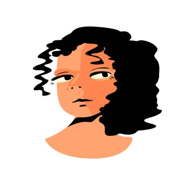 Gerçeküstü Yüzler. Bir kadının soyut portresi. Vektör illüstrasyonu.