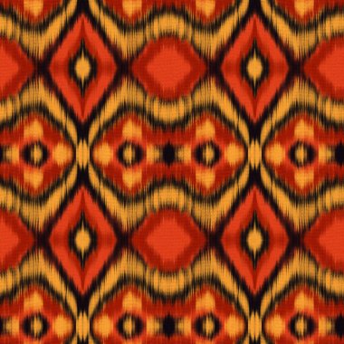 Kusursuz Ikat Deseni. Tekstil tasarımı, duvar kağıdı, yüzey dokuları, ambalaj kağıdı için soyut arkaplan.
