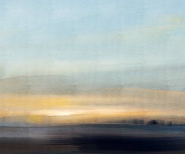 Soyut izlenimcilik. Manzara. Modern resim. El çizimi illüstrasyon. 