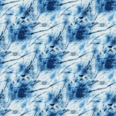 Beyaz ipeğin üzerindeki çivit rengi kusursuz kravat boyası deseni. El boyası kumaşlar - nodüler batik. Shibori boyaması.. 