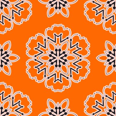 Dekoratif daireler ve mandala tarzında kusursuz desenler. Vektör illüstrasyonu.