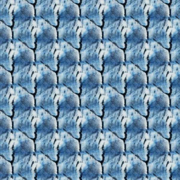 Seamless Tie Dye Pattern Indigo Color White Silk Hand Painting — Stock Photo, Image