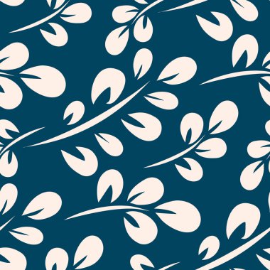 Yapraklı, soyut, pürüzsüz desen. Vektör illüstrasyonu. 