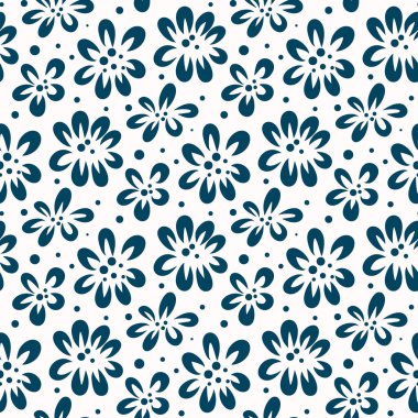 Çiçekli siyah beyaz desenli. Vektör illüstrasyonu