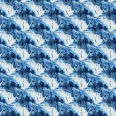 Beyaz ipeğin üzerindeki çivit rengi kusursuz kravat boyası deseni. El boyası kumaşlar - nodüler batik. Shibori boyaması.. 