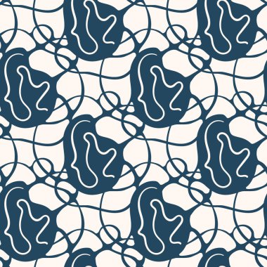 Kusursuz desenli ve karalama tarzında basit bir soyut çizim. Vektör illüstrasyonu.