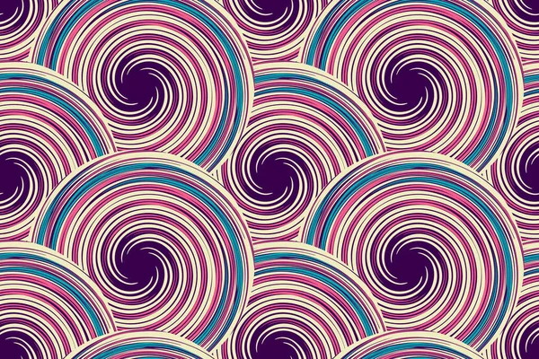 Abstracte Naadloze Patroon Met Cirkels Spiralen Vectorillustratie — Stockvector