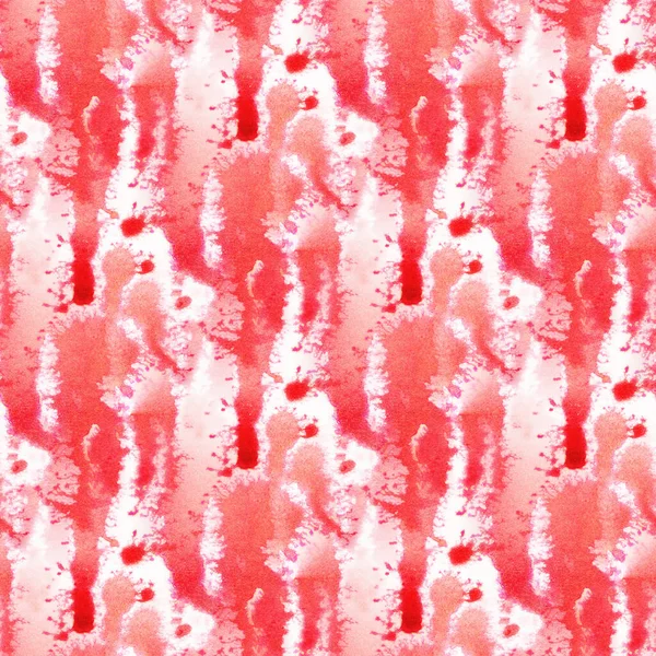 Abstrakt Sömlöst Mönster Med Röda Akvarellfläckar Handritad Illustration — Stockfoto