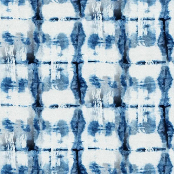 Bezešvé Tie Barvivo Vzor Indigové Barvy Bílém Hedvábí Ručně Malované — Stock fotografie