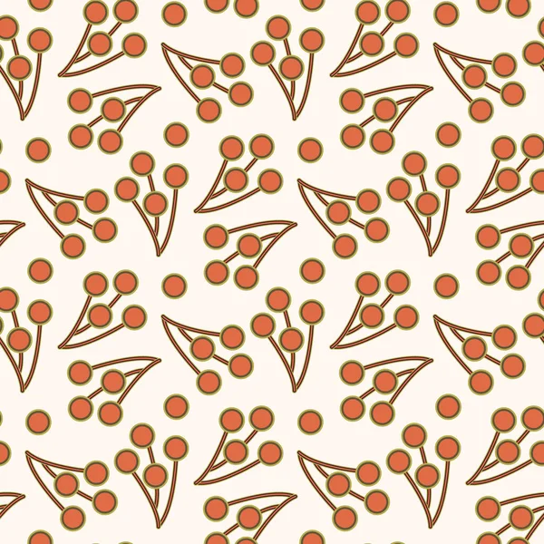 Abstract Seamless Pattern Red Berries Vector Illustration — Stockvector