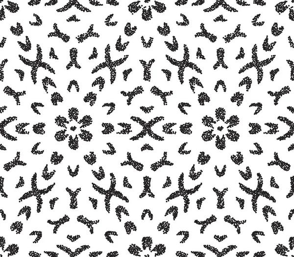 Motif Sans Couture Noir Blanc Avec Arabesques Dans Style Rétro — Image vectorielle