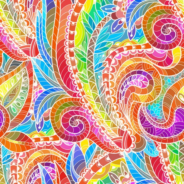 Motif Sans Couture Avec Impression Paisley Multicolore Illustration Vectorielle — Image vectorielle