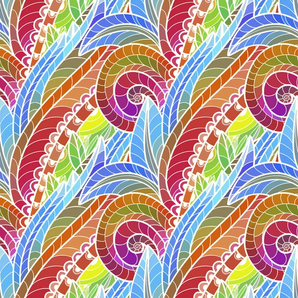 Motif Sans Couture Avec Impression Paisley Multicolore Illustration Vectorielle — Image vectorielle