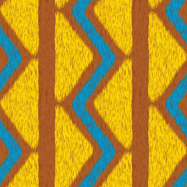 シームレスなイカットパターン テキスタイルデザイン 表面テクスチャ 包装紙の抽象的な背景 — ストックベクタ