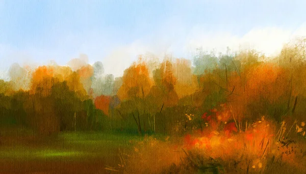 Impressionnisme Abstrait Paysage Automne Peinture Moderne Illustration Dessinée Main — Photo