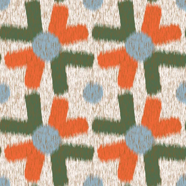 Naadloze Ikat Patroon Abstract Achtergrond Voor Textiel Ontwerp Behang Oppervlakte — Stockvector