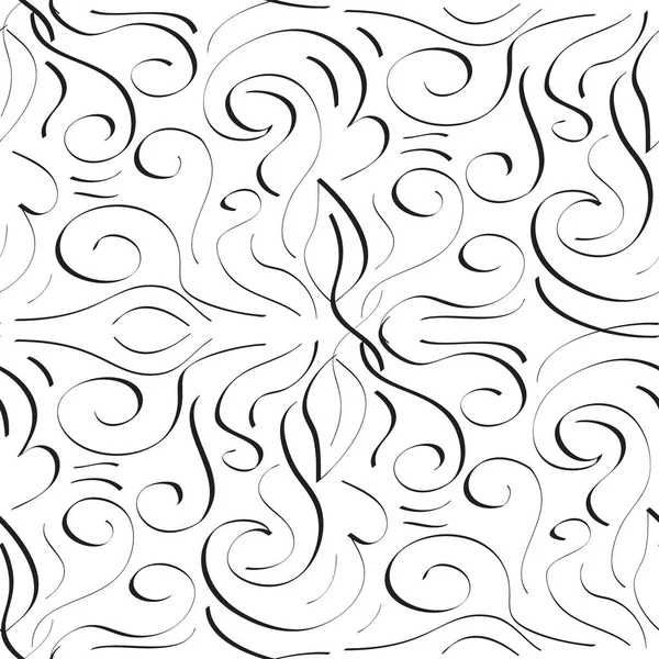 Monochroom Naadloos Patroon Met Een Eenvoudige Abstracte Tekening Vectorillustratie — Stockvector