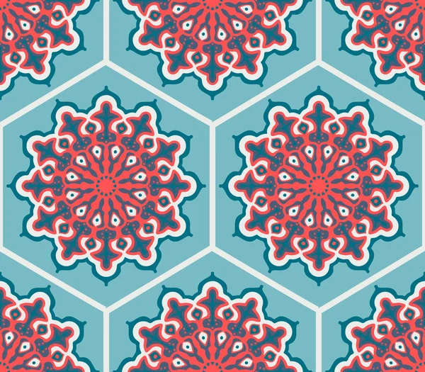 Naadloos Patroon Met Decoratieve Cirkels Stijl Van Een Mandala Vectorillustratie — Stockvector