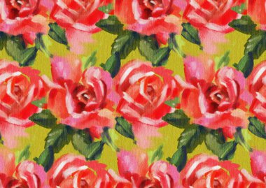 Beyaz arka planda çiçekleri olan kusursuz bir desen. Dijital resim. El çizimi illüstrasyon. 