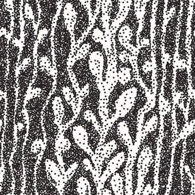 Noktalı geometrik çizimi olan siyah ve beyaz desenli. Vektör illüstrasyonu