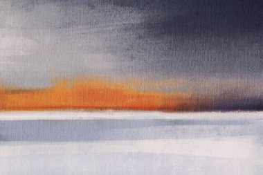 Soyut izlenimcilik. Kış manzarası. Modern resim. El çizimi illüstrasyon. 