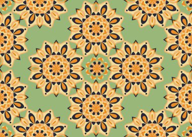 Dekoratif daireler ve mandala tarzında kusursuz desenler. Vektör illüstrasyonu.