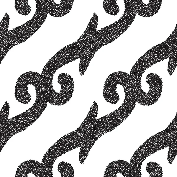 Modèle Sans Couture Noir Blanc Avec Dessin Géométrique Pointillé Illustration — Image vectorielle