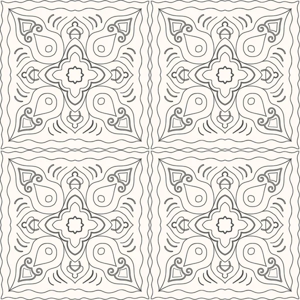 Zwart Wit Naadloos Patroon Geometrische Ornament Met Een Vector Illustratie — Stockvector