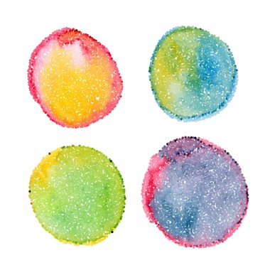 Tasarım için dekoratif bir unsur. Bir suluboya damlası. Noktalarla çiziyorum. Vektör illüstrasyonu.