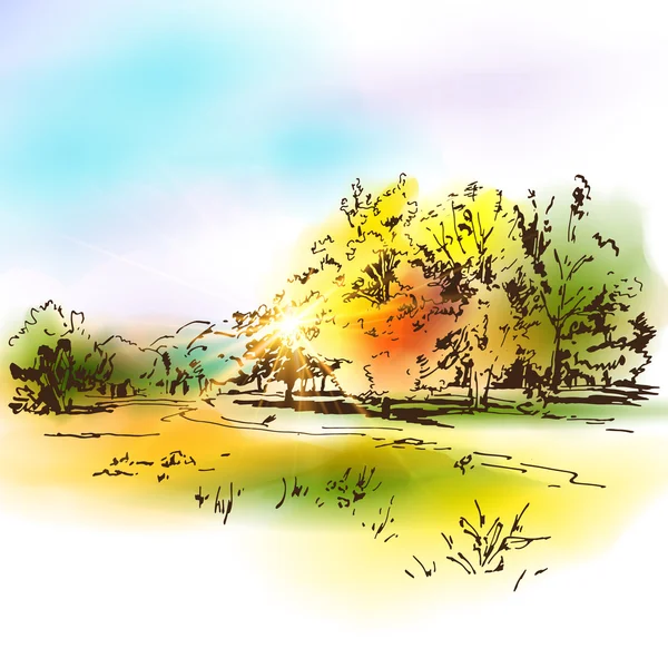 Paysage d'automne. — Image vectorielle