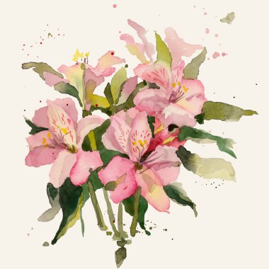 Suluboya çiçekleri