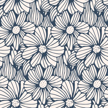 Black and white  flower background. clipart