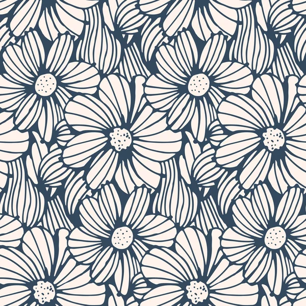 Fond de fleur noir et blanc. — Image vectorielle