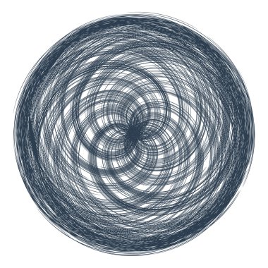 Satırları iç içe geçmiş üzerinden siyah daire