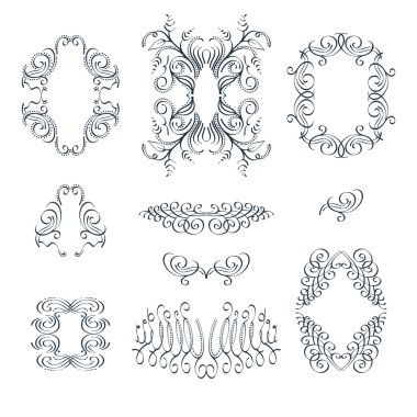 Vinyetlerin ve kaligrafi tarzı çerçeveler.