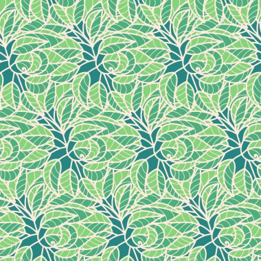 Yeşil yapraklı pürüzsüz desen