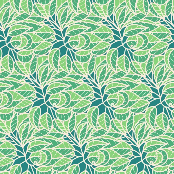 Patrón sin costuras con hojas verdes — Archivo Imágenes Vectoriales