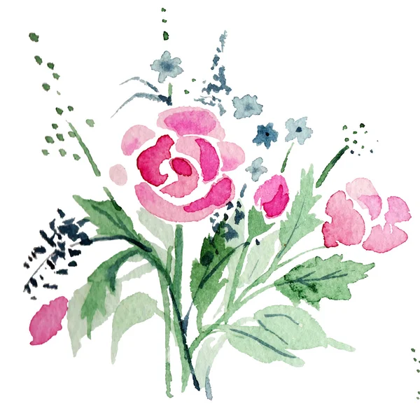 Flores de aquarela —  Vetores de Stock