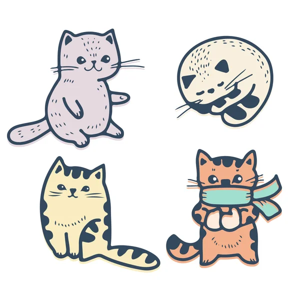 可爱的卡通小猫 — 图库矢量图片