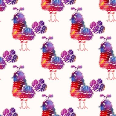 Suluboya kuşlar ile Seamless Modeli