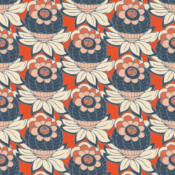 Fondo de flores en estilo doodle — Archivo Imágenes Vectoriales