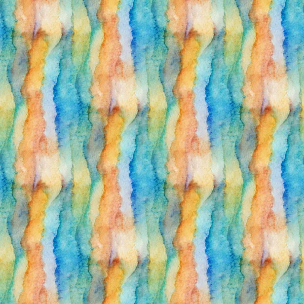 Blaues und orangefarbenes Muster mit Aquarellzeichnung — Stockfoto
