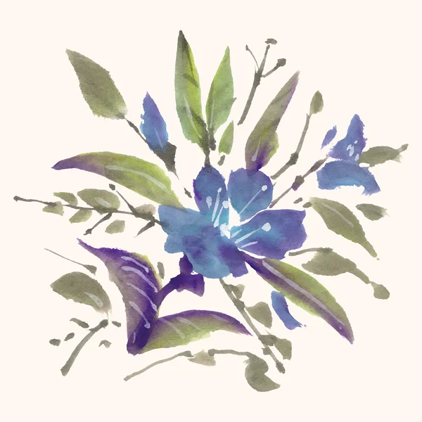Fleurs aquarelle isolées — Image vectorielle