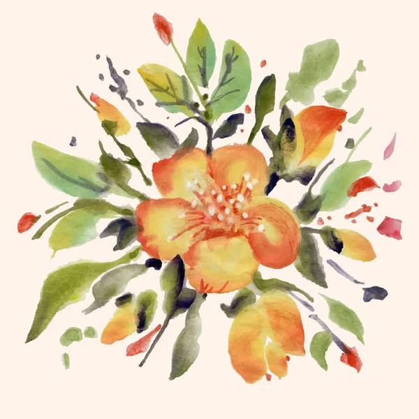Fleurs aquarelle isolées — Image vectorielle