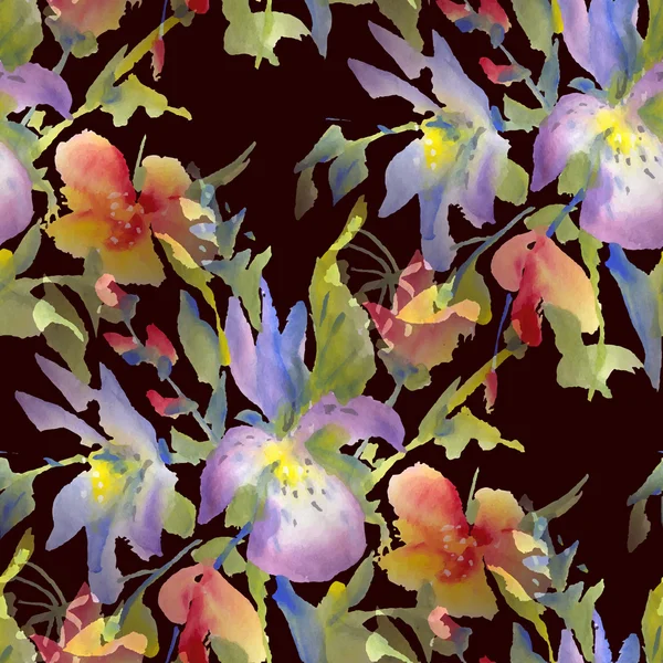 Naadloos patroon met aquarelbloemen — Stockvector