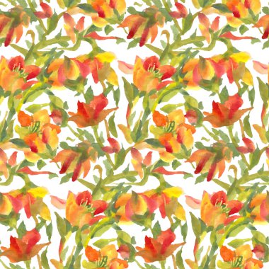 Suluboya çiçek deseni