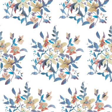 Suluboya çiçek deseni