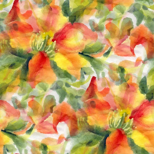 Modèle de fleurs aquarelle — Image vectorielle